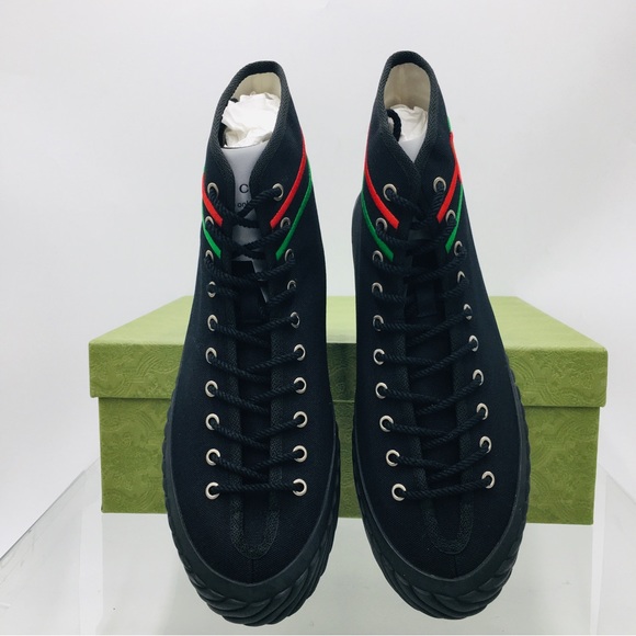 Gucci Interlocking G High Top Sneakers Black 703033 9ARZO 1000 - Picture 8 of 16